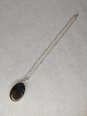 Stella and Dot Labradorite Stone Necklace 20 Inches Costume Metal Necklace